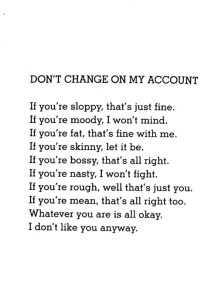Don't change on my Account - Shel Silverstein